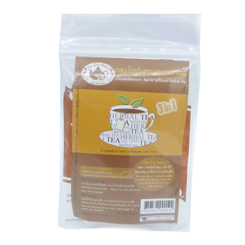 ชาสมุนไพร เก๊กฮวย มะตูม ดอกคำฝอย 1.5 กรัม